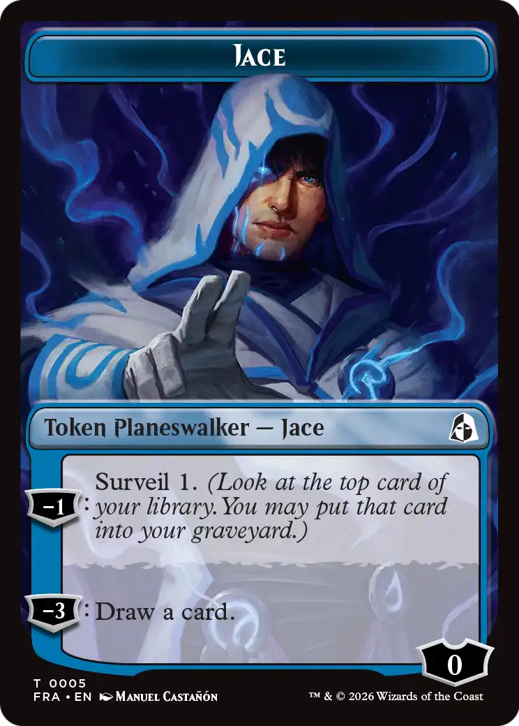 Spirit // Jace Double-Sided Token [Reality Fracture Commander Tokens] | Red Claw Gaming