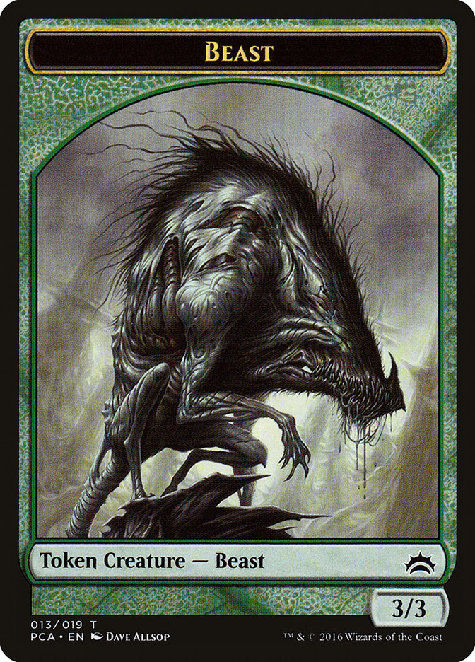 Beast // Saproling Double-Sided Token [Planechase Anthology Tokens] MTG Single Magic: The Gathering | Red Claw Gaming