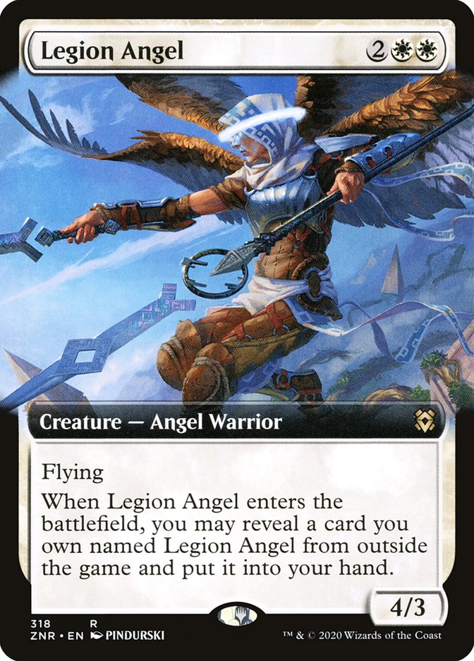 Legion Angel (Extended Art) [Zendikar Rising] MTG Single Magic: The Gathering | Red Claw Gaming