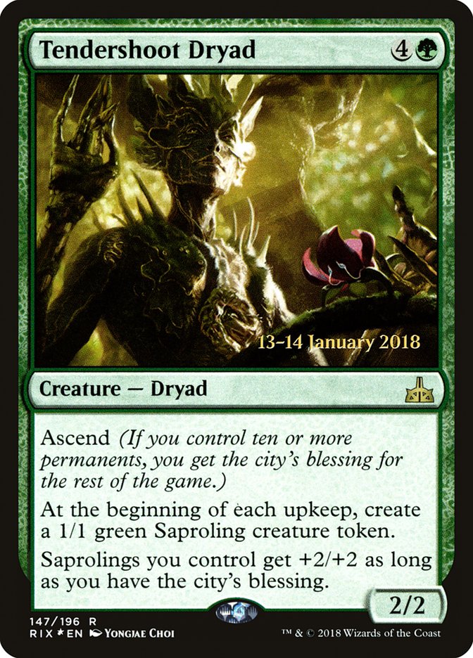 Tendershoot Dryad [Rivals of Ixalan Prerelease Promos] MTG Single Magic: The Gathering | Red Claw Gaming