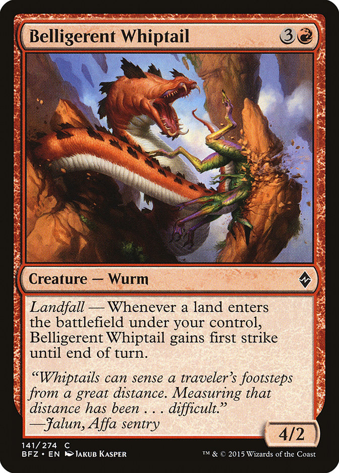 Belligerent Whiptail [Battle for Zendikar] MTG Single Magic: The Gathering | Red Claw Gaming