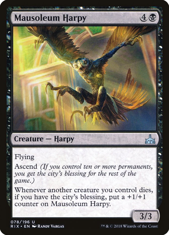 Mausoleum Harpy [Rivals of Ixalan] MTG Single Magic: The Gathering | Red Claw Gaming