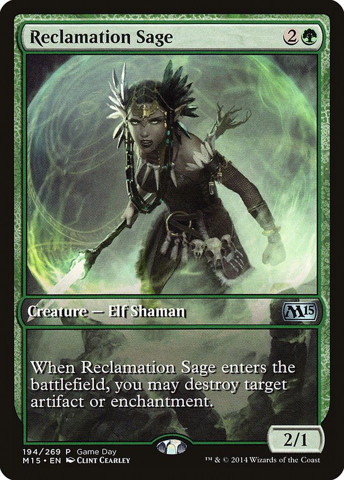 Reclamation Sage (Game Day) [Magic 2015 Promos] MTG Single Magic: The Gathering | Red Claw Gaming