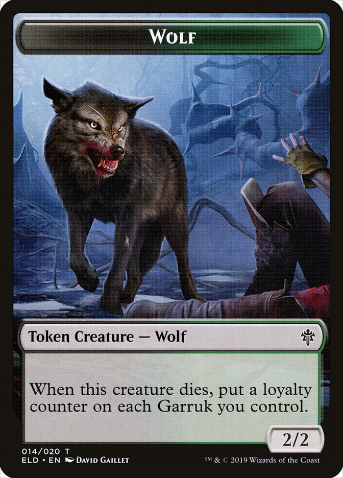 Wolf Token [Throne of Eldraine Tokens] MTG Single Magic: The Gathering | Red Claw Gaming