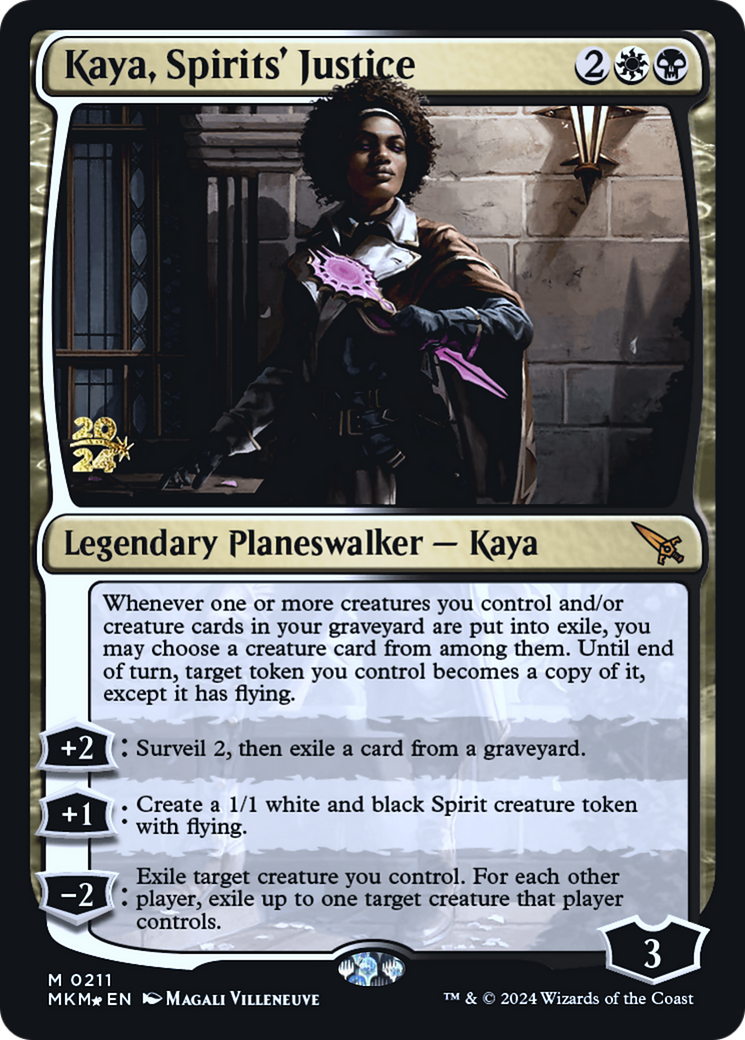 Kaya, Spirits' Justice [Murders at Karlov Manor Prerelease Promos] MTG Single Magic: The Gathering | Red Claw Gaming