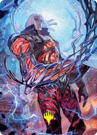 Tezzeret, Betrayer of Flesh Art Card (Gold-Stamped Signature) [Kamigawa: Neon Dynasty Art Series] MTG Single Magic: The Gathering | Red Claw Gaming