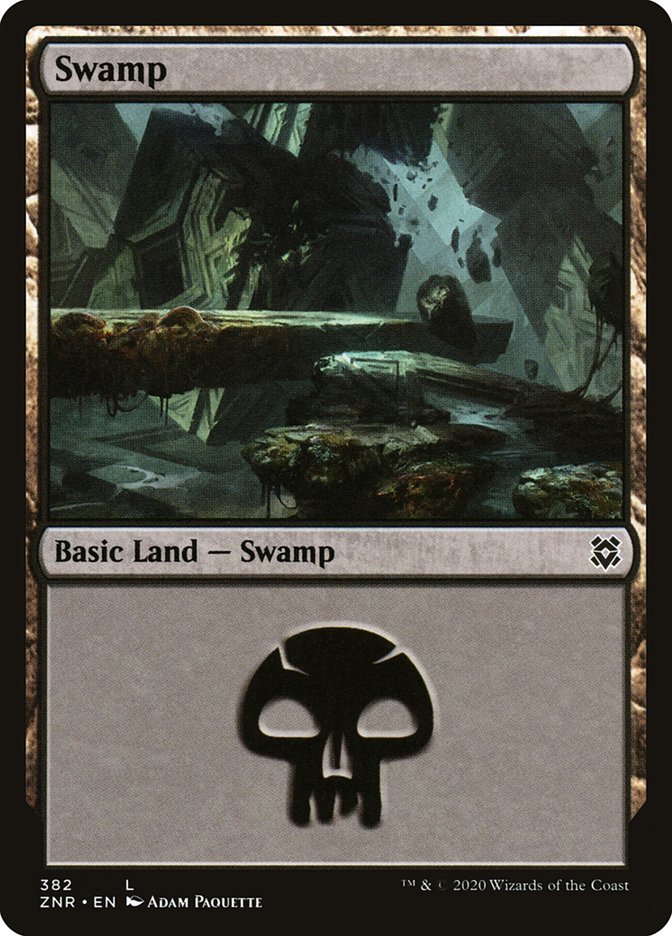 Swamp (382) [Zendikar Rising] MTG Single Magic: The Gathering | Red Claw Gaming