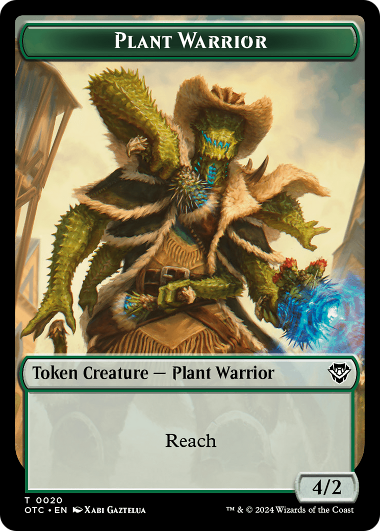 Plant Warrior // Plant Double-Sided Token [Outlaws of Thunder Junction Commander Tokens] MTG Single Magic: The Gathering    | Red Claw Gaming