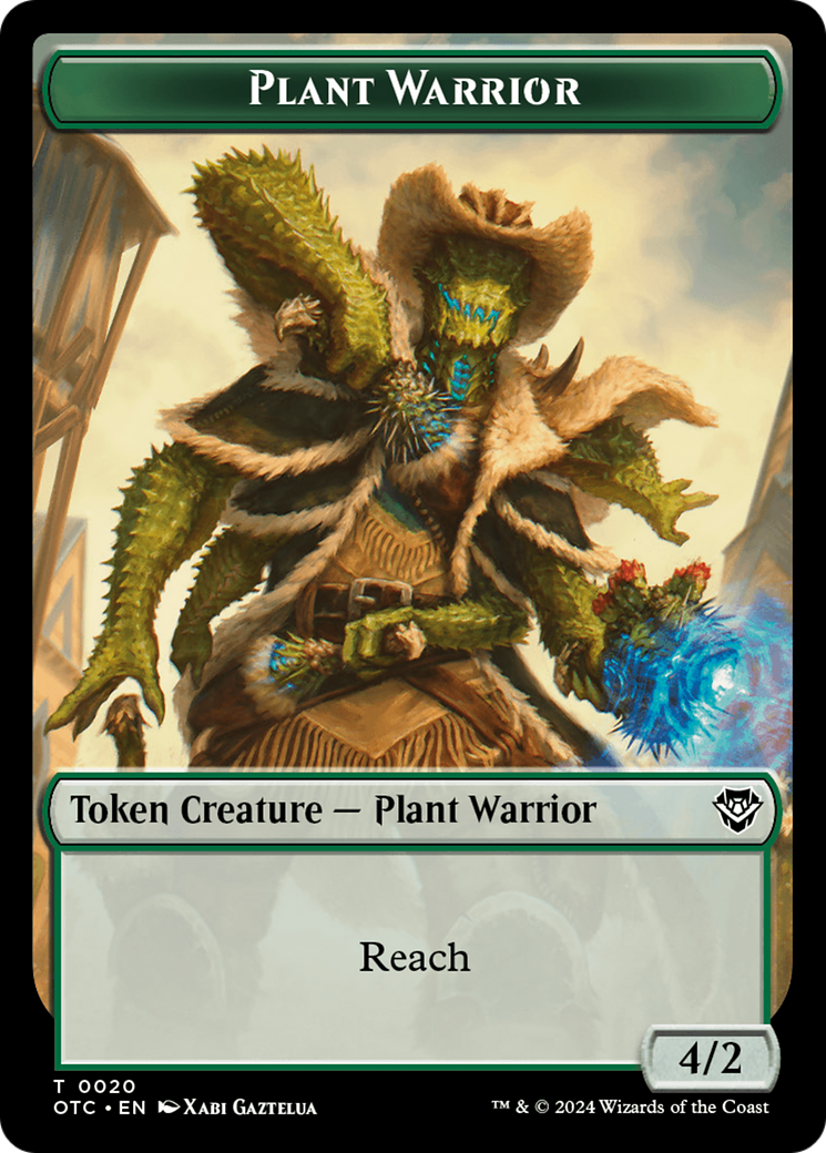 Plant Warrior // Plant Double-Sided Token [Outlaws of Thunder Junction Commander Tokens] MTG Single Magic: The Gathering | Red Claw Gaming