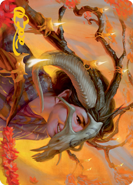 Hedgewitch's Mask Art Card (Gold-Stamped Signature) [Innistrad: Midnight Hunt Art Series] MTG Single Magic: The Gathering | Red Claw Gaming