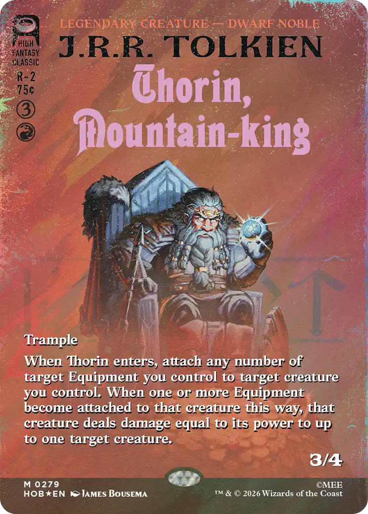 Thorin, Mountain-king (Borderless) (Surge Foil) [The Hobbit] MTG Single Magic: The Gathering | Red Claw Gaming