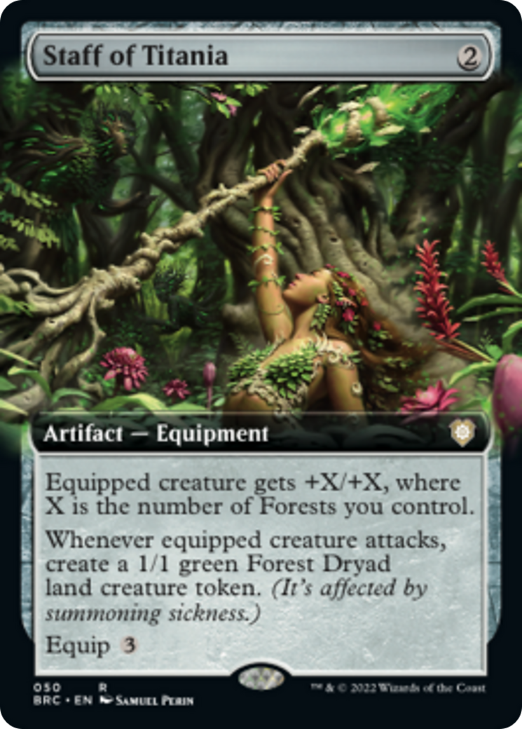 Staff of Titania (Extended Art) [The Brothers' War Commander] MTG Single Magic: The Gathering | Red Claw Gaming