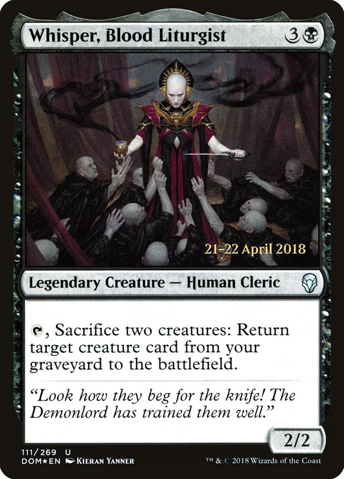Whisper, Blood Liturgist [Dominaria Prerelease Promos] MTG Single Magic: The Gathering | Red Claw Gaming