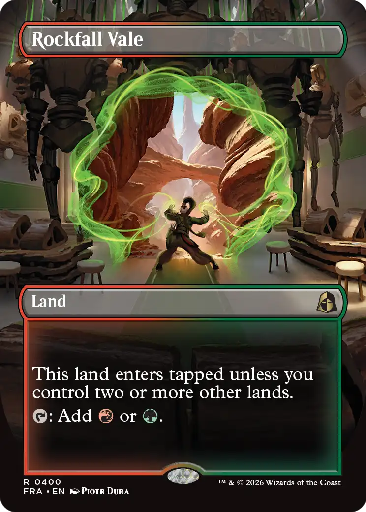 Rockfall Vale (Borderless) [Reality Fracture] MTG Single Magic: The Gathering | Red Claw Gaming