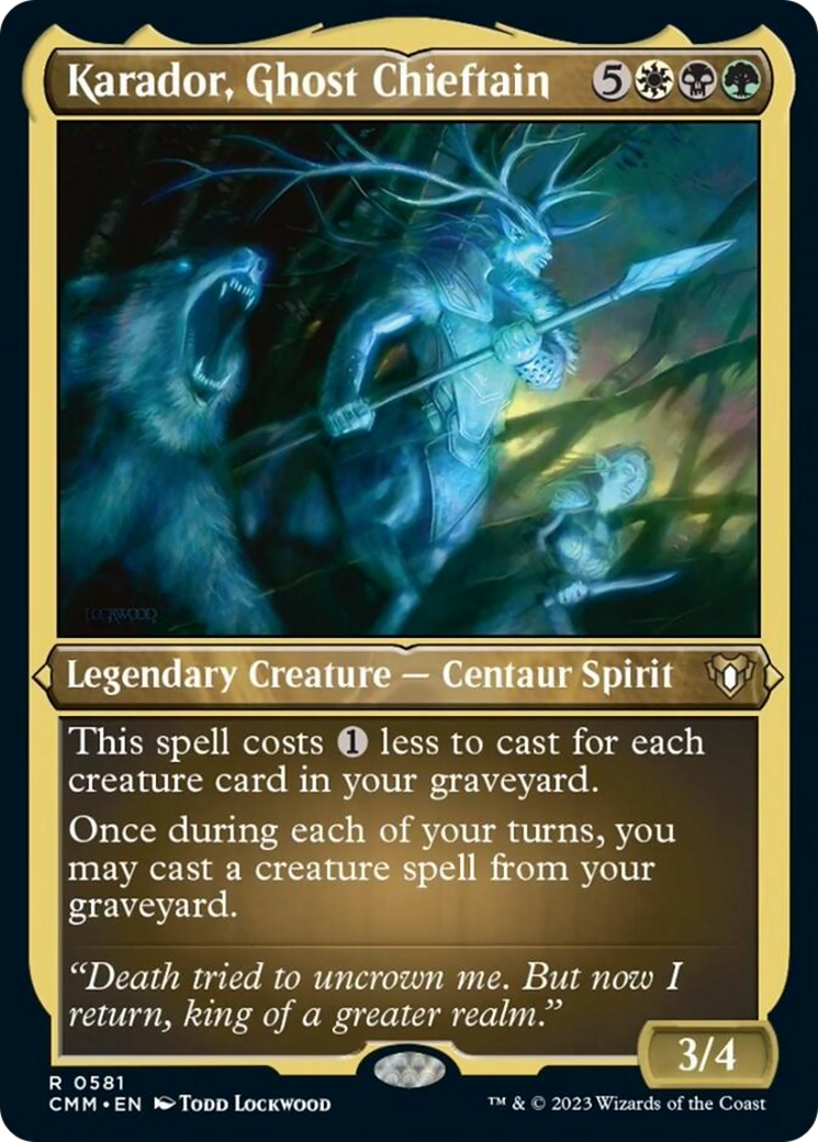 Karador, Ghost Chieftain (Foil Etched) [Commander Masters] MTG Single Magic: The Gathering | Red Claw Gaming