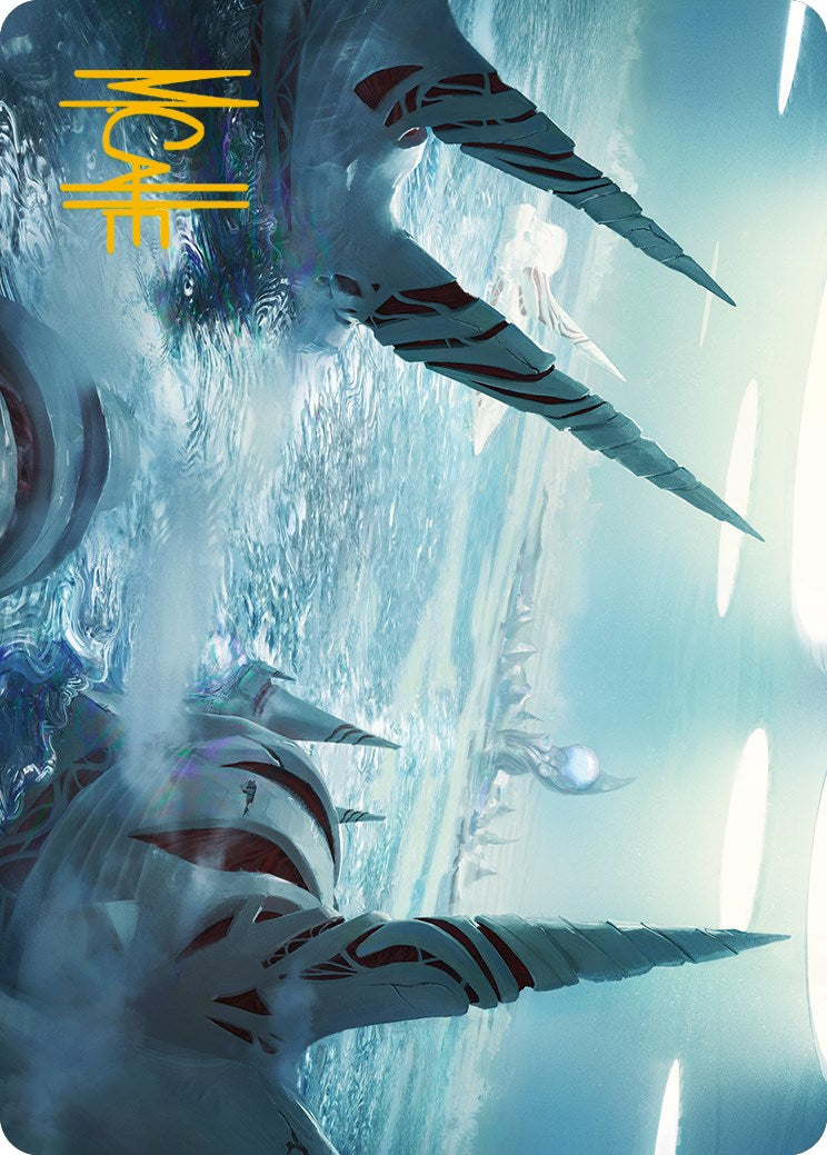 Seachrome Coast Art Card (Gold-Stamped Signature) [Phyrexia: All Will Be One Art Series] MTG Single Magic: The Gathering | Red Claw Gaming