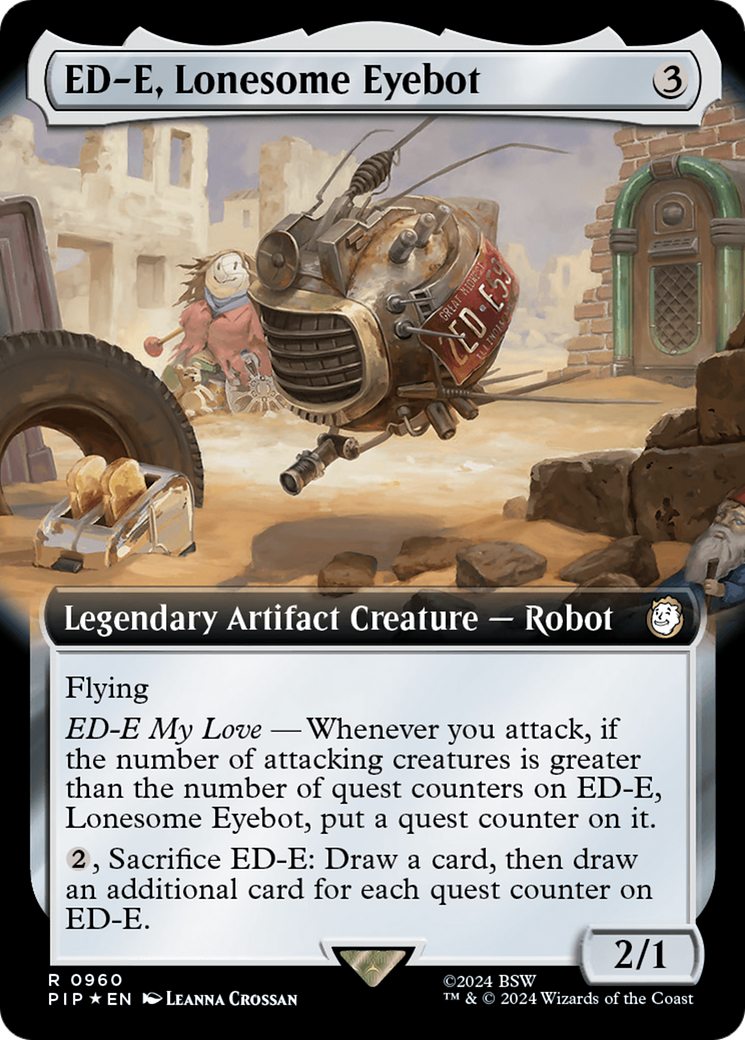 ED-E, Lonesome Eyebot (Extended Art) (Surge Foil) [Fallout] MTG Single Magic: The Gathering | Red Claw Gaming