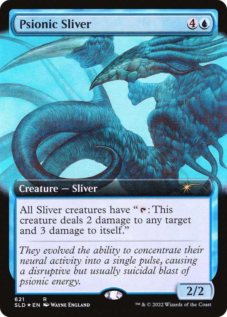 Psionic Sliver (Extended Art) [Secret Lair Drop Promos] MTG Single Magic: The Gathering | Red Claw Gaming