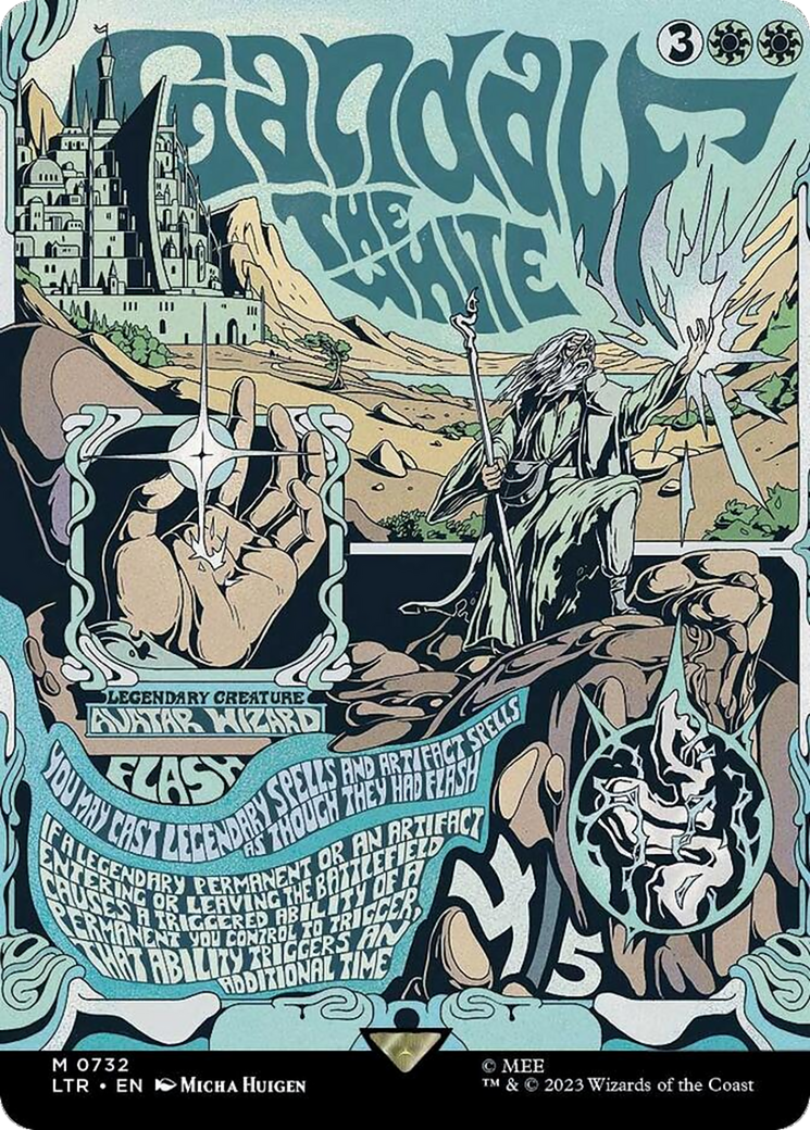 Gandalf the White (Borderless Poster) [The Lord of the Rings: Tales of Middle-Earth] MTG Single Magic: The Gathering | Red Claw Gaming