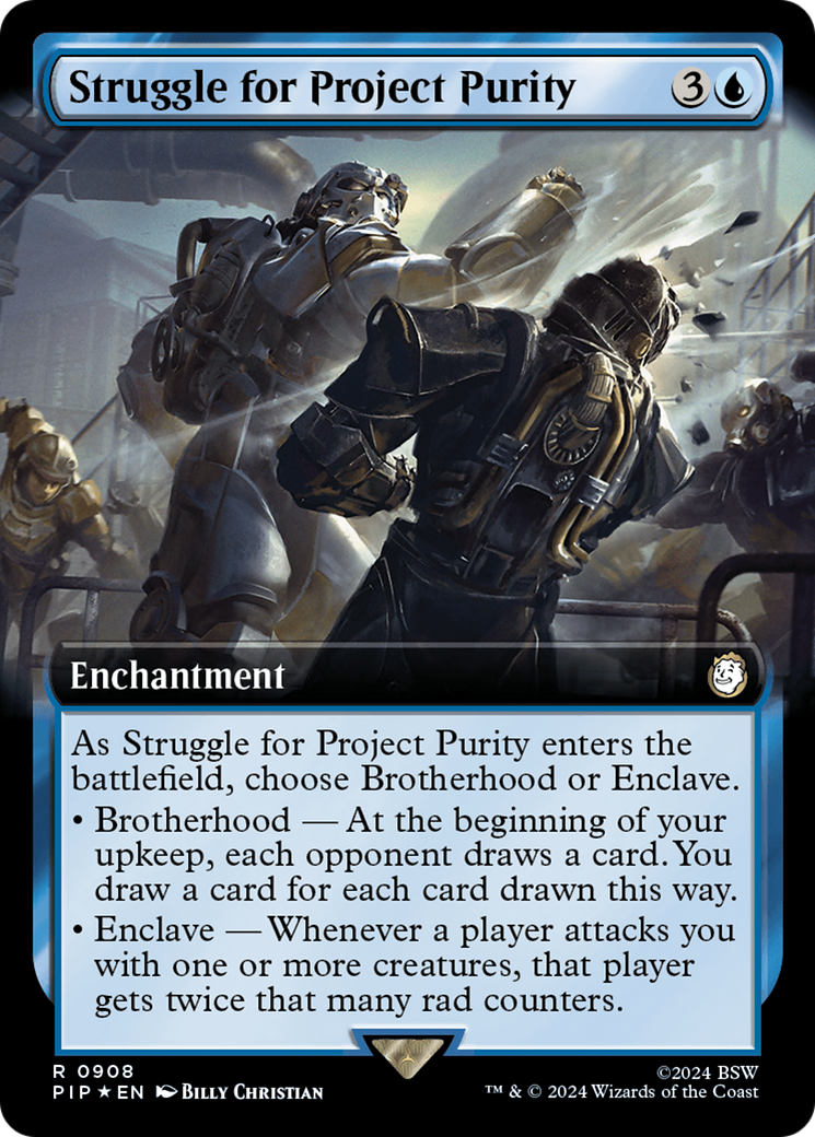 Struggle for Project Purity (Extended Art) (Surge Foil) [Fallout] MTG Single Magic: The Gathering    | Red Claw Gaming