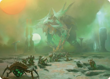 Green Sun's Twilight Art Card [Phyrexia: All Will Be One Art Series] MTG Single Magic: The Gathering | Red Claw Gaming