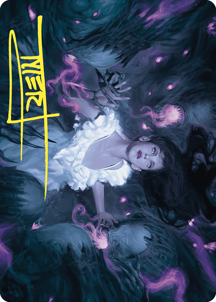 Neva, Stalked by Nightmares Art Card (Gold-Stamped Signature) [Wilds of Eldraine Art Series] MTG Single Magic: The Gathering | Red Claw Gaming