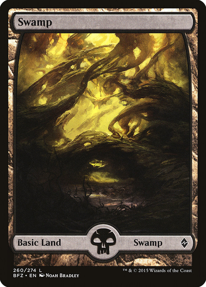 Swamp (260) (Full Art) [Battle for Zendikar] MTG Single Magic: The Gathering | Red Claw Gaming