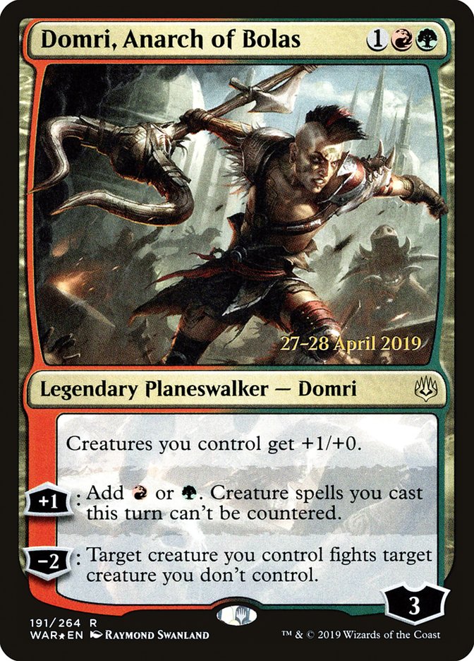 Domri, Anarch of Bolas [War of the Spark Prerelease Promos] MTG Single Magic: The Gathering | Red Claw Gaming