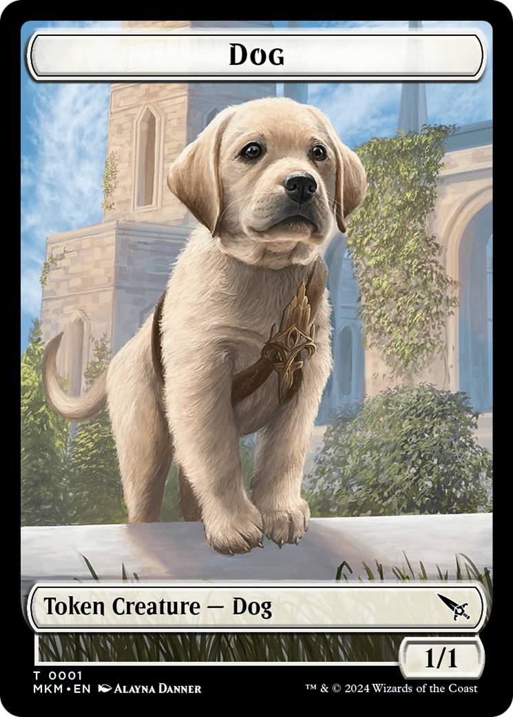 Detective // Dog Double-Sided Token [Murders at Karlov Manor Tokens] MTG Single Magic: The Gathering | Red Claw Gaming