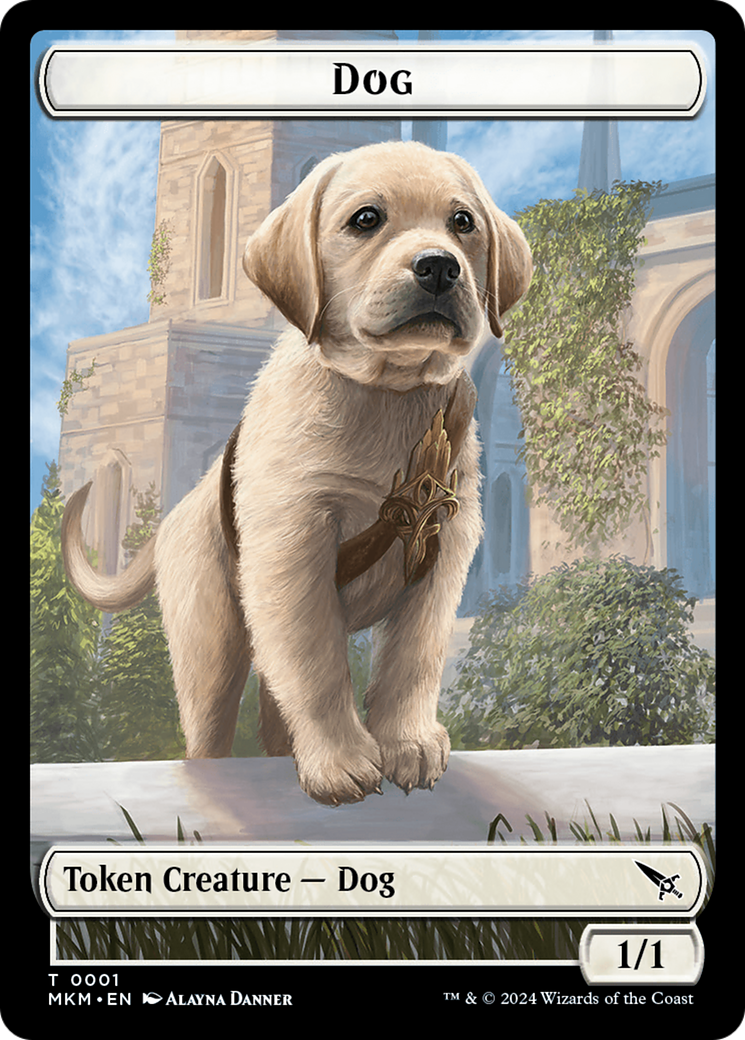 Dog Token [Murders at Karlov Manor Tokens] MTG Single Magic: The Gathering    | Red Claw Gaming