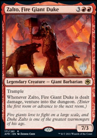 Zalto, Fire Giant Duke (Promo Pack) [Dungeons & Dragons: Adventures in the Forgotten Realms Promos] MTG Single Magic: The Gathering | Red Claw Gaming