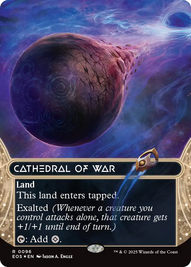 Cathedral of War (0096) (Borderless) (Galaxy Foil) [Edge of Eternities: Stellar Sights] MTG Single Magic: The Gathering | Red Claw Gaming