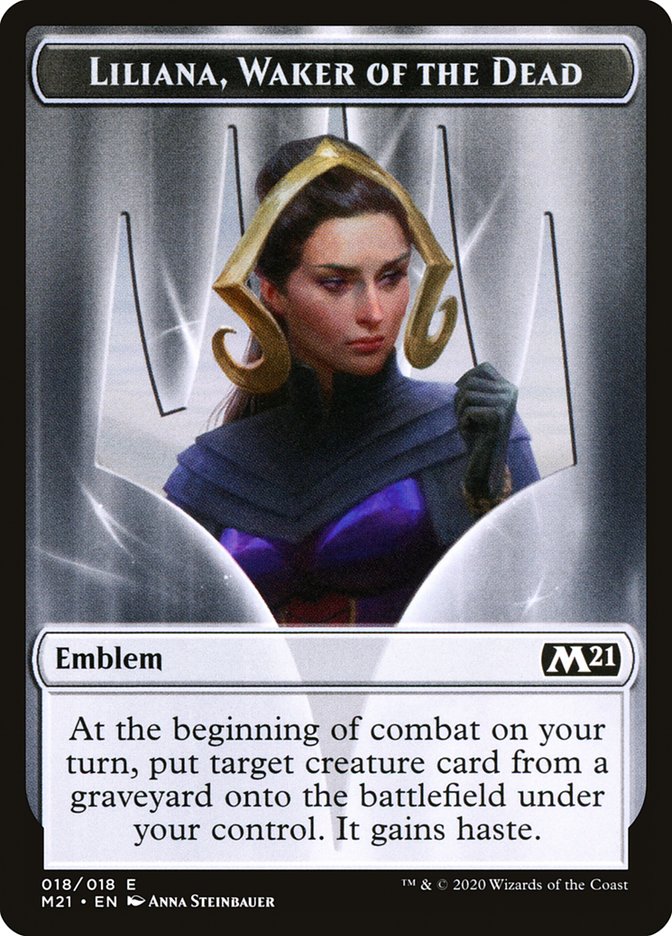 Liliana, Waker of the Dead Emblem [Core Set 2021 Tokens] MTG Single Magic: The Gathering | Red Claw Gaming