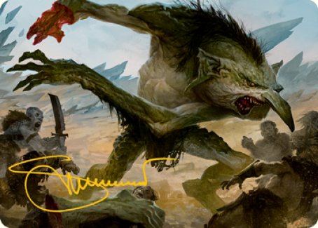 Troll Art Card (Gold-Stamped Signature) [Dungeons & Dragons: Adventures in the Forgotten Realms Art Series] MTG Single Magic: The Gathering | Red Claw Gaming