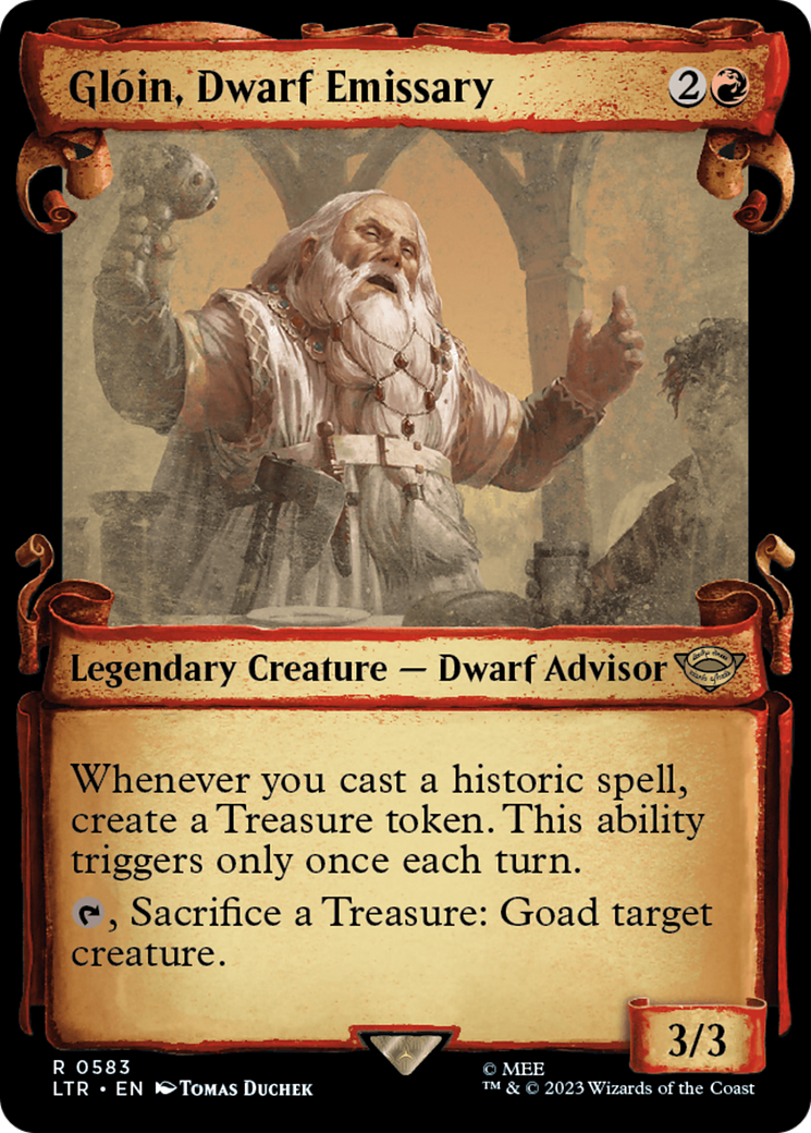 Gloin, Dwarf Emissary [The Lord of the Rings: Tales of Middle-Earth Showcase Scrolls] MTG Single Magic: The Gathering | Red Claw Gaming