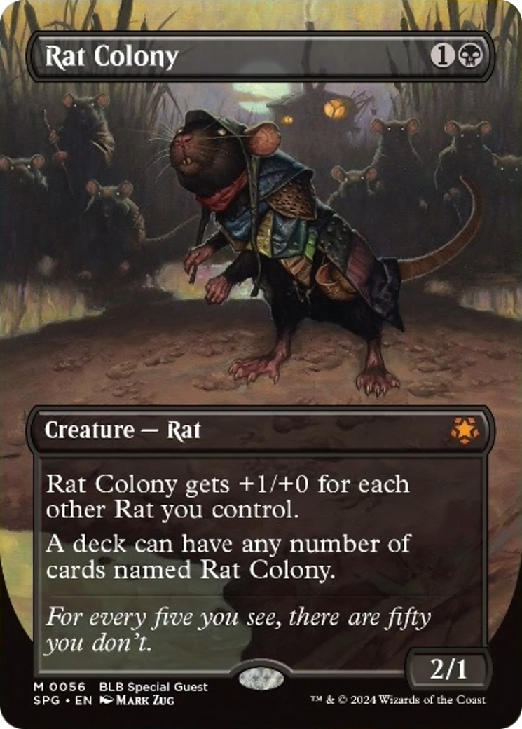 Rat Colony (Borderless) [Bloomburrow Special Guests] MTG Single Magic: The Gathering | Red Claw Gaming