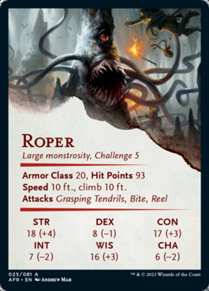 Roper Art Card (Gold-Stamped Signature) [Dungeons & Dragons: Adventures in the Forgotten Realms Art Series] MTG Single Magic: The Gathering | Red Claw Gaming