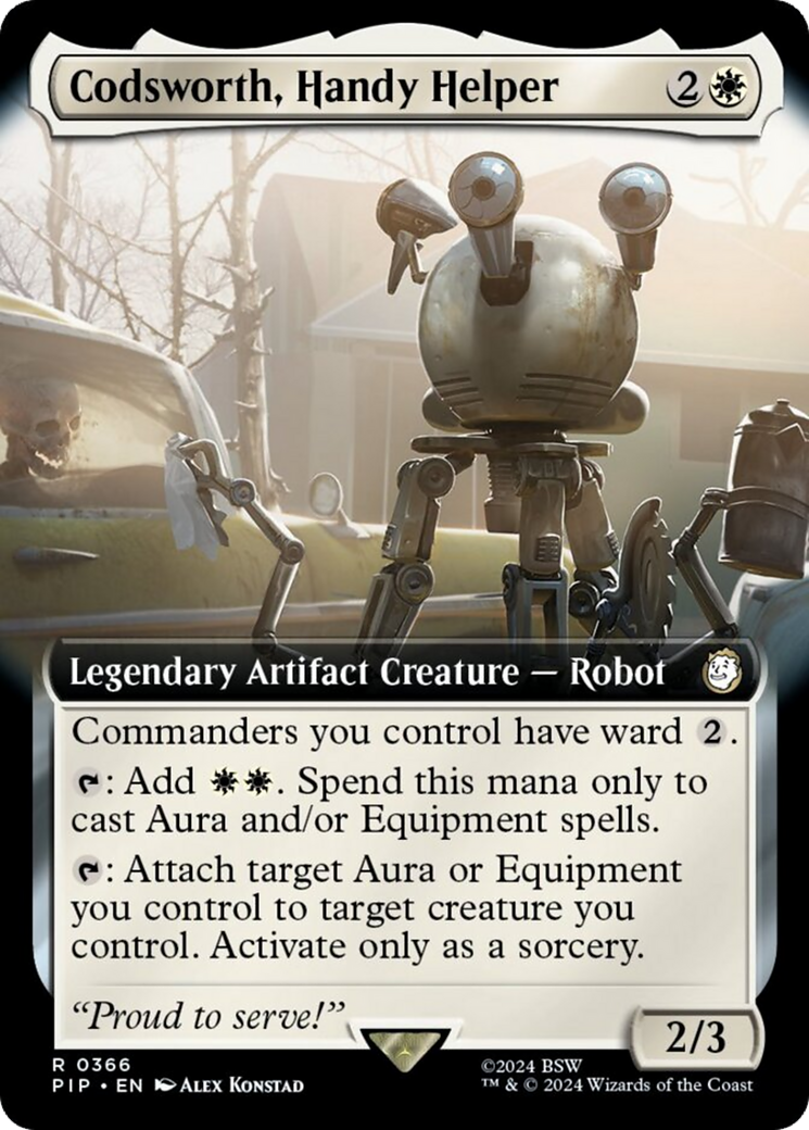 Codsworth, Handy Helper (Extended Art) [Fallout] MTG Single Magic: The Gathering | Red Claw Gaming