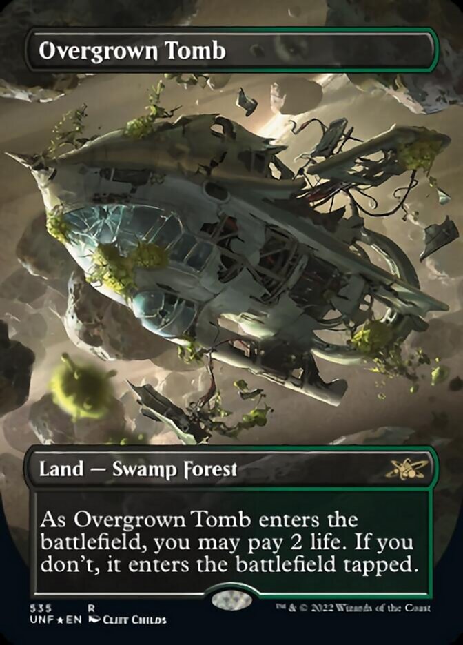 Overgrown Tomb (Borderless) (Galaxy Foil) [Unfinity] MTG Single Magic: The Gathering    | Red Claw Gaming