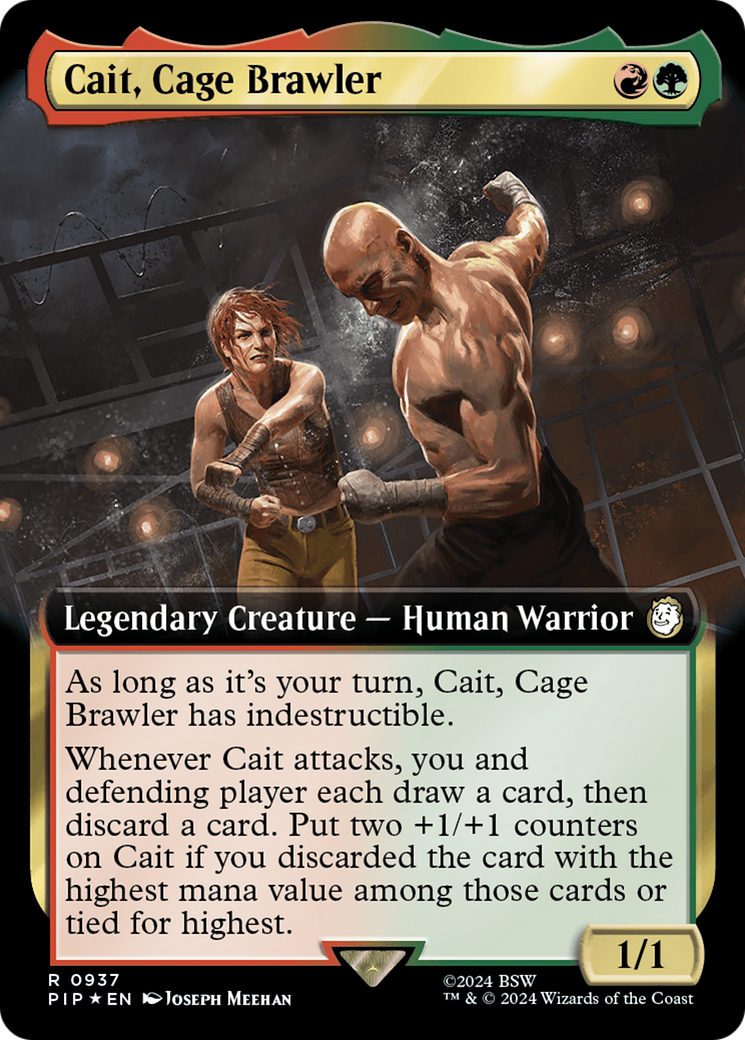 Cait, Cage Brawler (Extended Art) (Surge Foil) [Fallout] MTG Single Magic: The Gathering | Red Claw Gaming