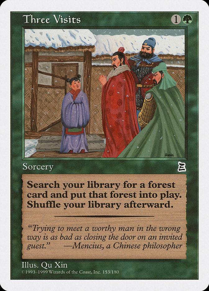 Three Visits [Portal Three Kingdoms] MTG Single Magic: The Gathering | Red Claw Gaming