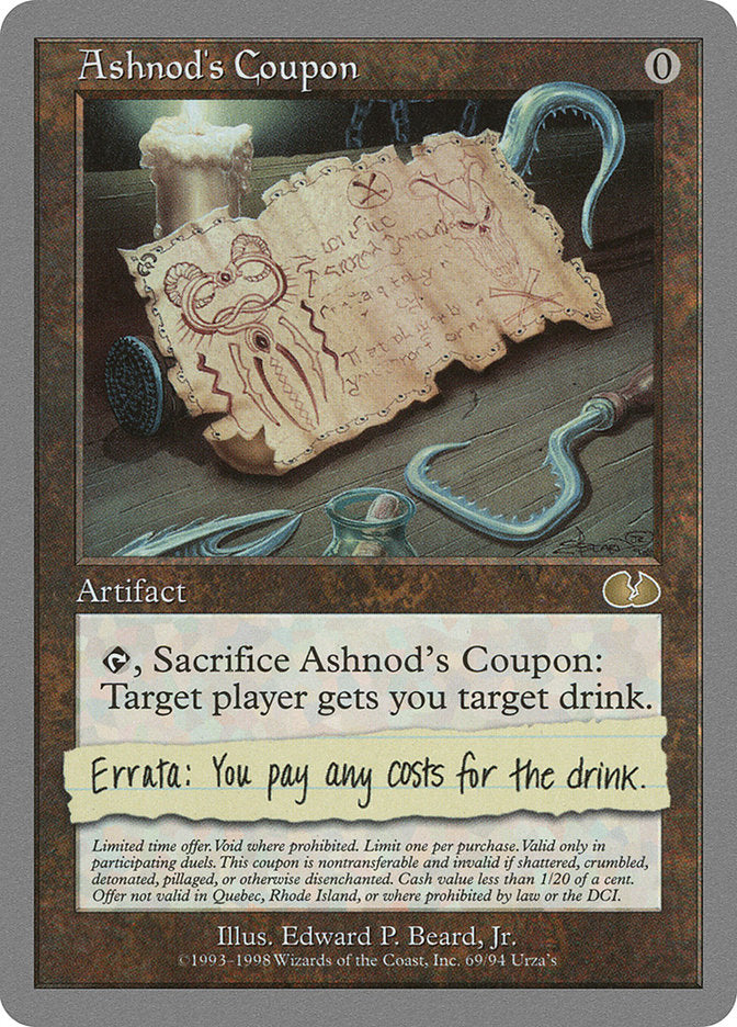 Ashnod's Coupon [Unglued] MTG Single Magic: The Gathering | Red Claw Gaming