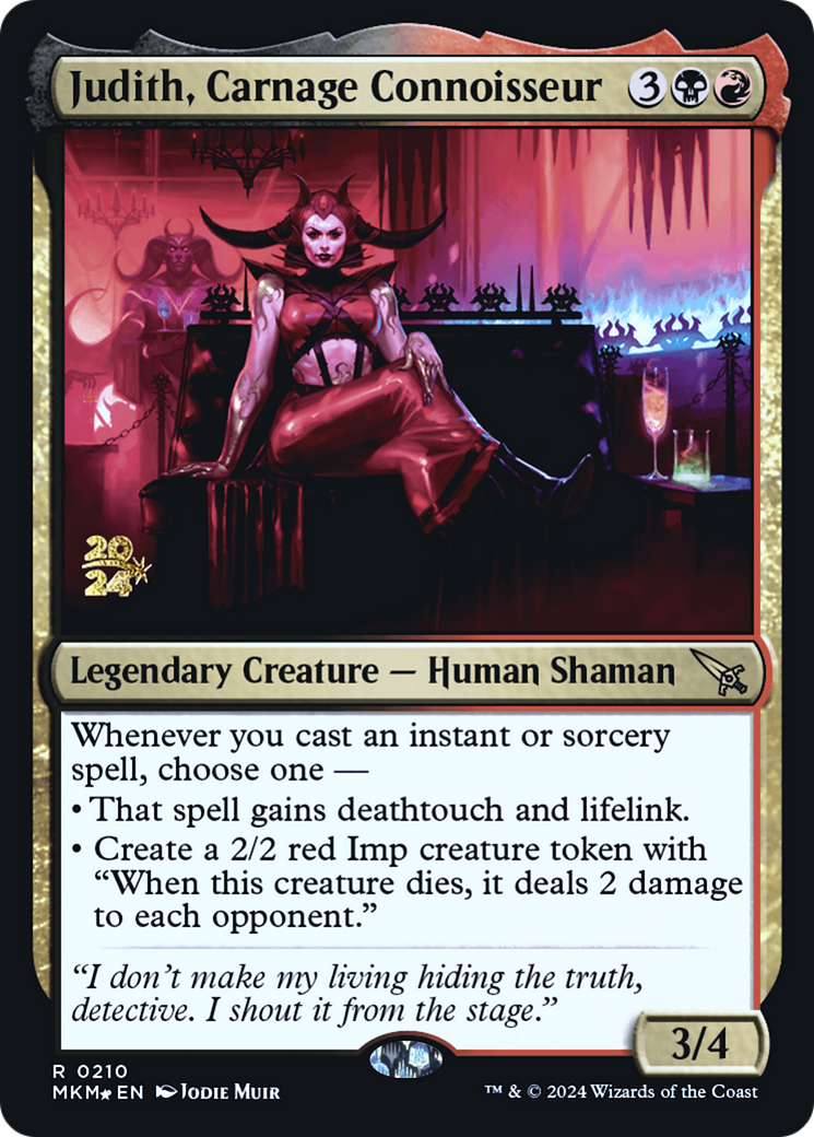 Judith, Carnage Connoisseur [Murders at Karlov Manor Prerelease Promos] MTG Single Magic: The Gathering | Red Claw Gaming