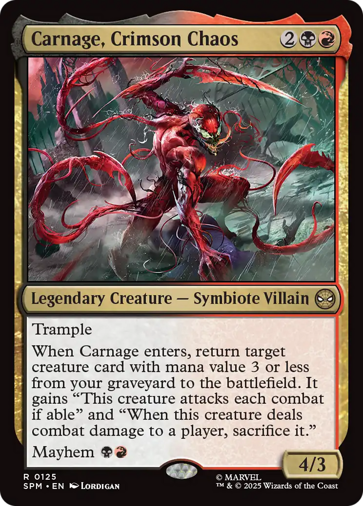 Carnage, Crimson Chaos [Marvel's Spider-Man] MTG Single Magic: The Gathering | Red Claw Gaming