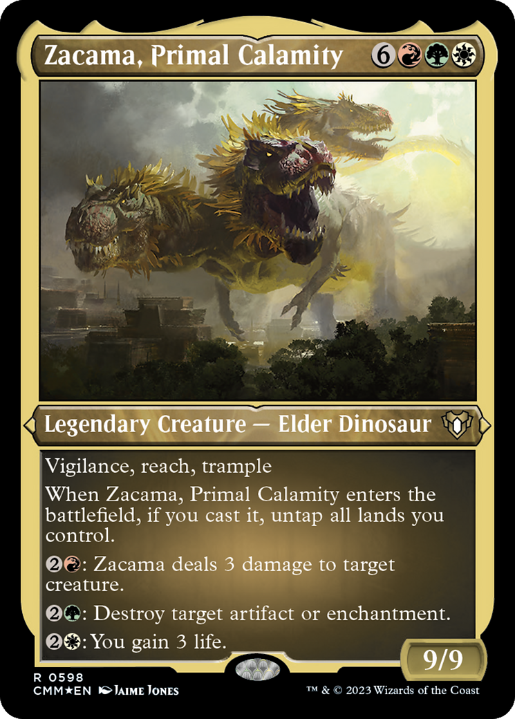 Zacama, Primal Calamity (Foil Etched) [Commander Masters] MTG Single Magic: The Gathering | Red Claw Gaming