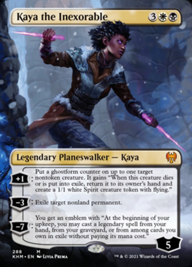 Kaya the Inexorable (Borderless) [Kaldheim] MTG Single Magic: The Gathering | Red Claw Gaming