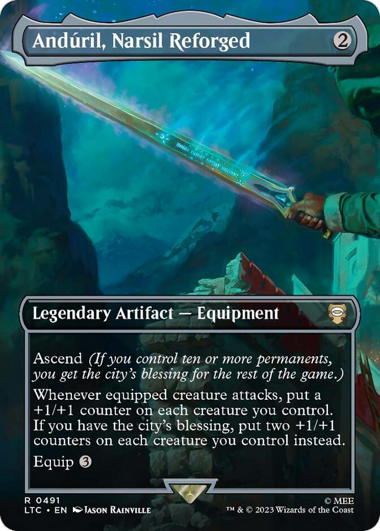 Anduril, Narsil Reforged (Borderless) [The Lord of the Rings: Tales of Middle-Earth Commander] MTG Single Magic: The Gathering | Red Claw Gaming