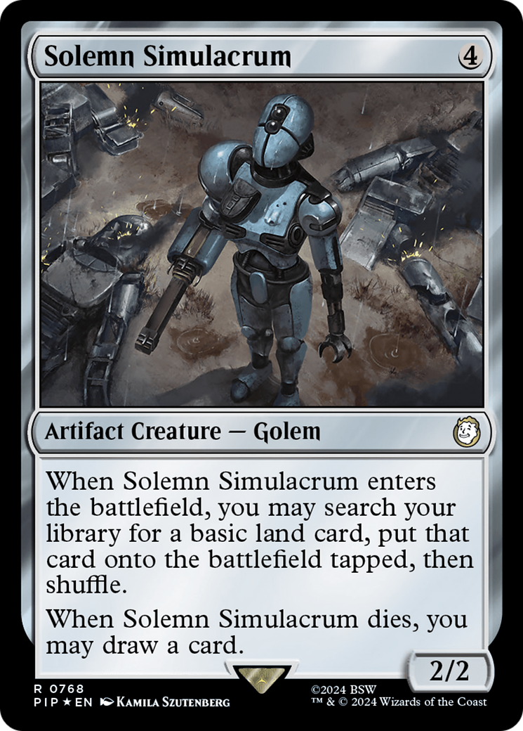 Solemn Simulacrum (Surge Foil) [Fallout] MTG Single Magic: The Gathering    | Red Claw Gaming