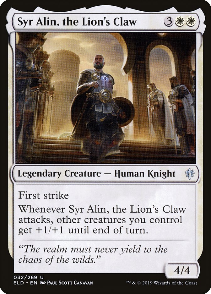 Syr Alin, the Lion's Claw [Throne of Eldraine] MTG Single Magic: The Gathering | Red Claw Gaming