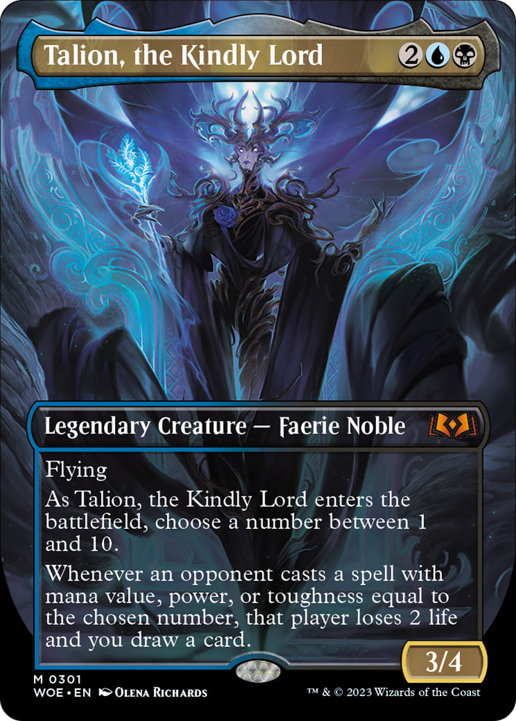 Talion, the Kindly Lord (Borderless Alternate Art) [Wilds of Eldraine] MTG Single Magic: The Gathering    | Red Claw Gaming